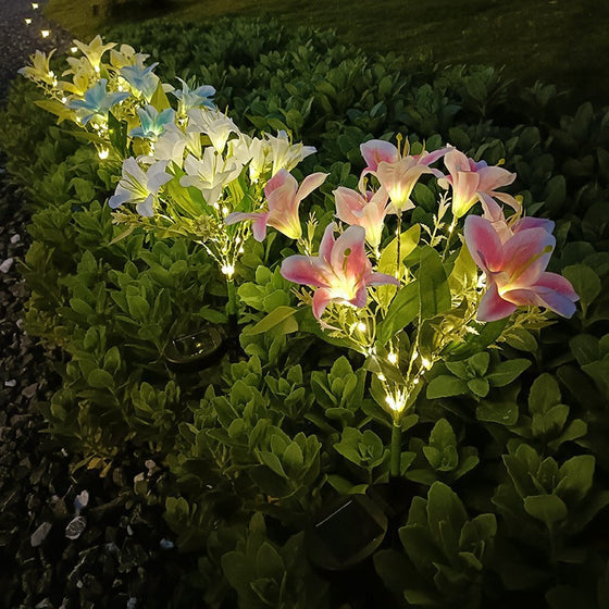 Solar Powered LED Lily Flower Garden Lights Outdoor & Pond Lighting product image 3