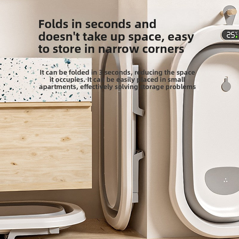 Foldable Baby Bathtub with Temperature Display