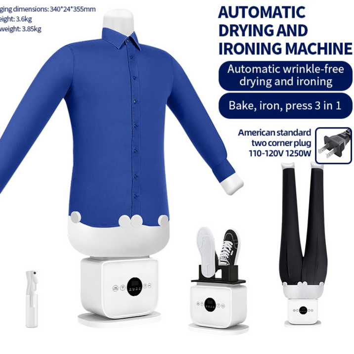 Fully Automatic Humanoid Garment Steamer and Dryer with Multiple Attachments