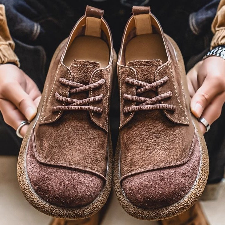 Men's Retro Soft Leather Lace-Up Boots