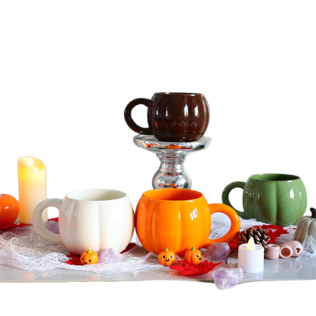 Ceramic Halloween Pumpkin Shaped Breakfast Mug
