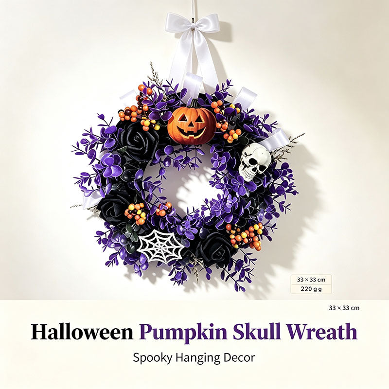 Halloween Skull Wreath Door Hanging Decoration