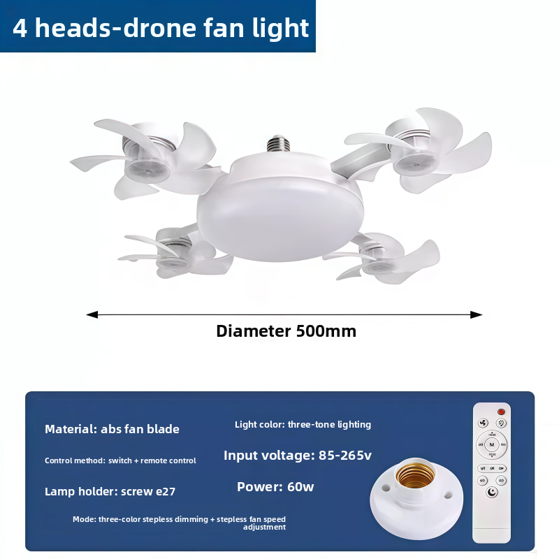 Remote Control LED Ceiling Fan Light
