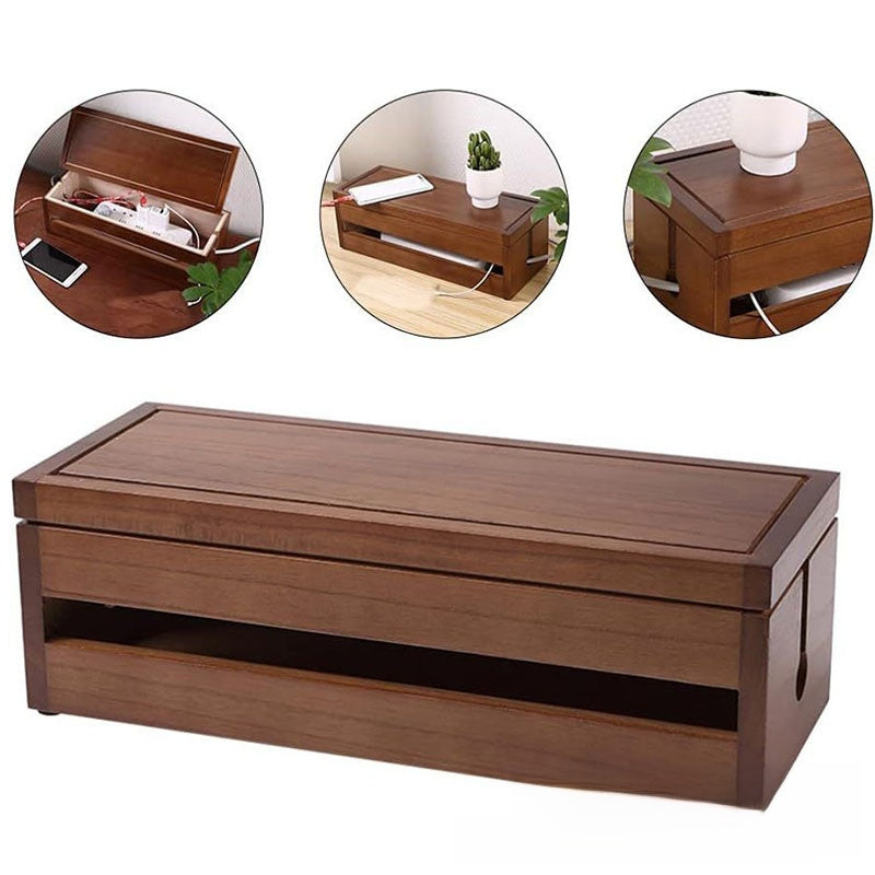 Spot Wooden Desktop Wire Storage Box