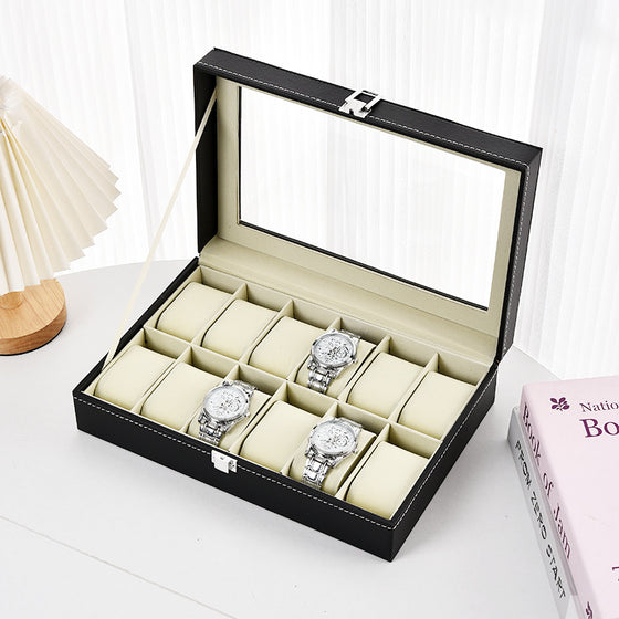 Leather Watch Display Storage Box with Transparent Window product image 4