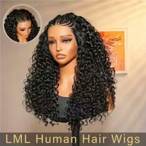 Long small curly lace front wig with middle part, photo 6