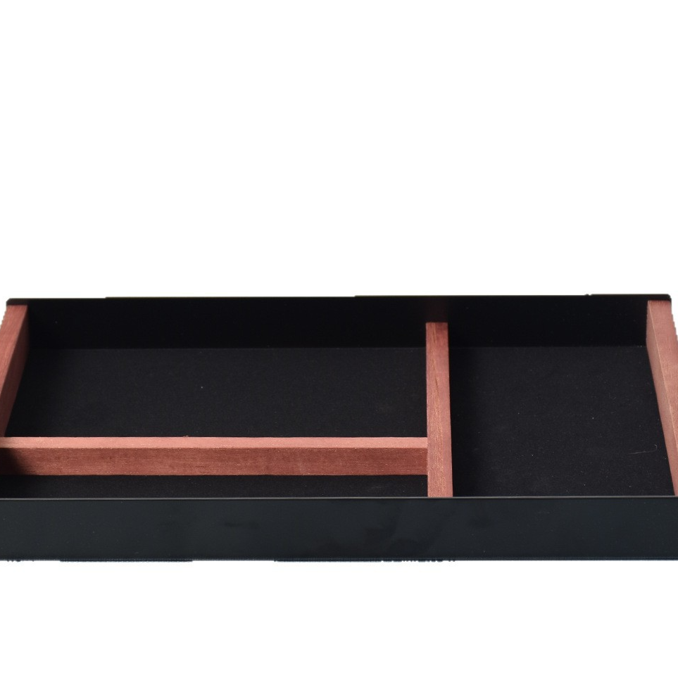 Solid wood desktop storage tray