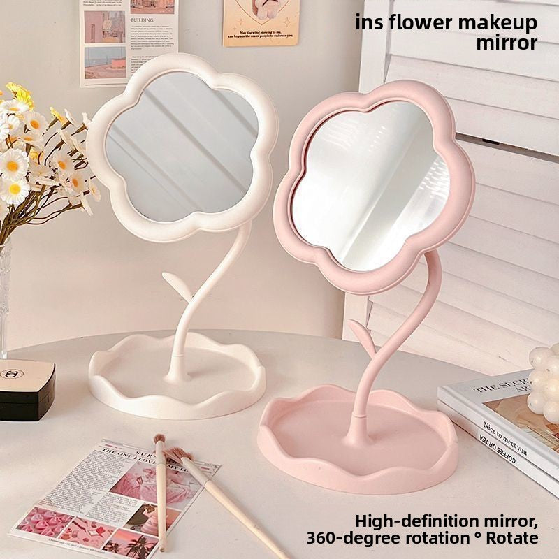 Sunflower Rotatable Makeup Mirror with Storage Base, image 1 of 10