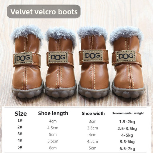 Winter Dog Shoes Non-Slip Warm Protective