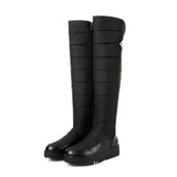 Down Cloth Thick Fur Snow Boots Belt Buckle Over-the-Knee Boots
