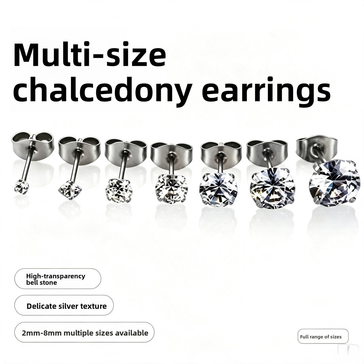 Cubic Zirconia Stainless Steel Ear Studs product image 1