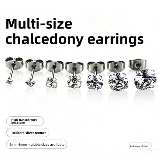 Cubic Zirconia Stainless Steel Ear Studs product image 1