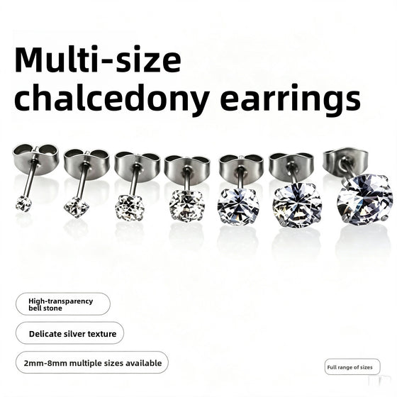 Cubic Zirconia Stainless Steel Ear Studs product image 1