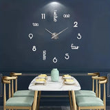 Art deco acrylic wall clock in black finish