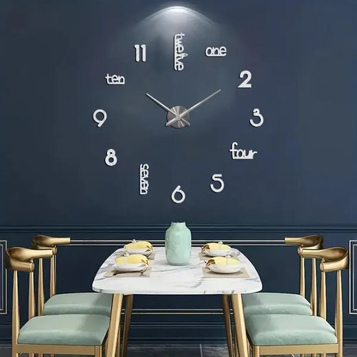 Art deco acrylic wall clock in black finish