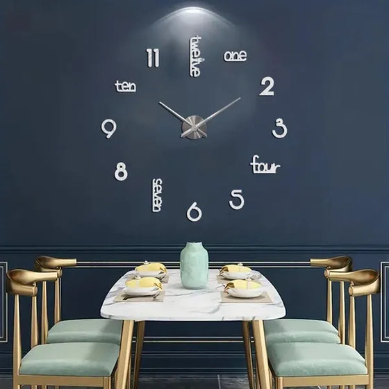 Art deco acrylic wall clock in black finish