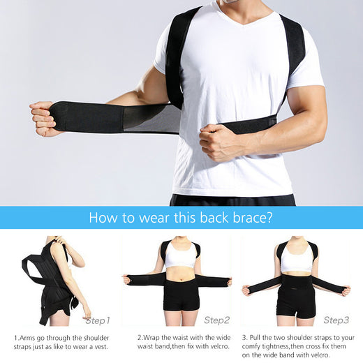 Double Ribbed Back Support Posture Correction Belt