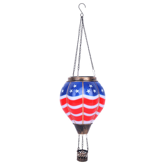 American Flag Hot Air Balloon Solar Lantern Outdoor & Pond Lighting product image 6