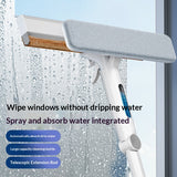 Water-spray glass cleaning tool double-sided window wiper with squeegee