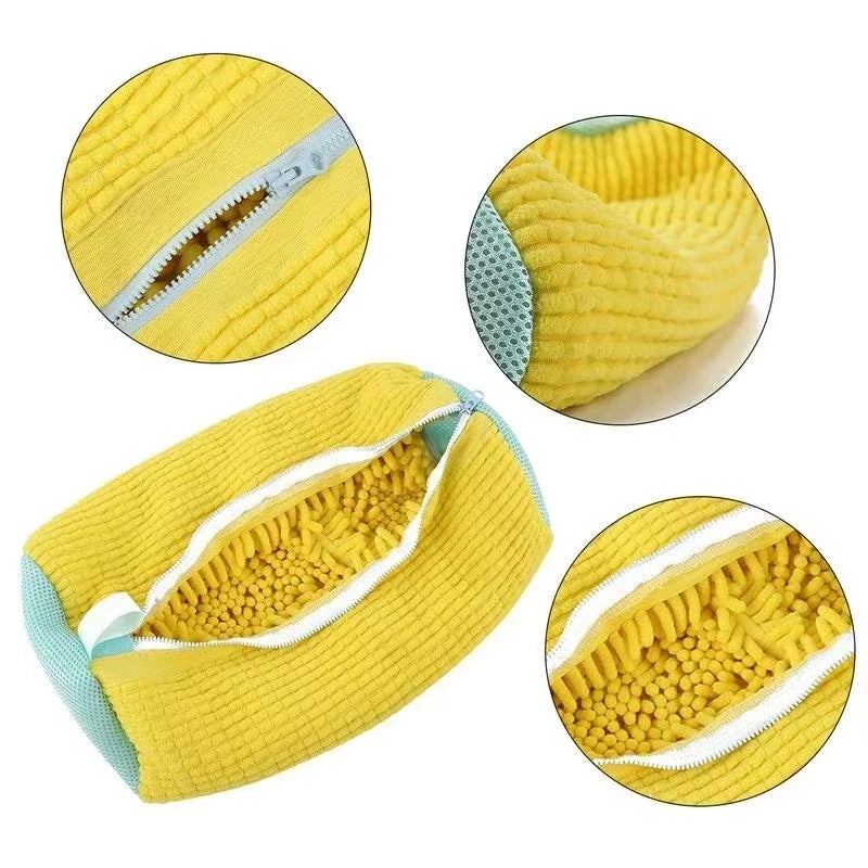 Washing Shoes Bag Cotton Laundry Net Fluffy Fibers Easily Remove Dirt Washing Bags Anti-Deformation Shoes Clothes Organizer