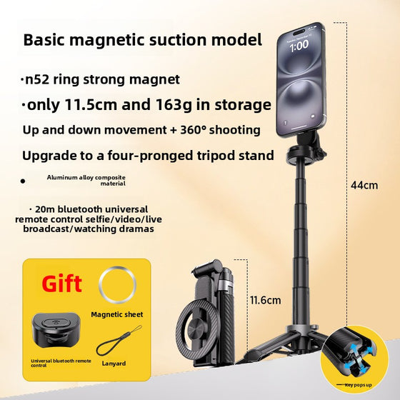 Mini Magnetic Bluetooth Selfie Stick with Tripod Phone Accessories product image 5