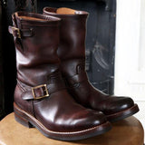 Mens Belt Buckle Mid-Calf Boots