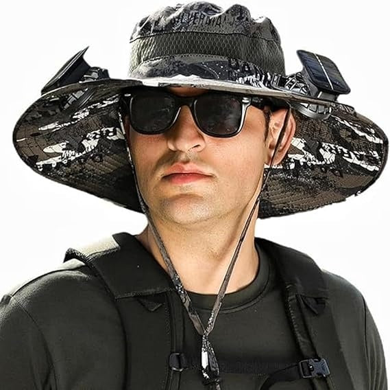 Solar Fan UV Hat adjustable strap detail