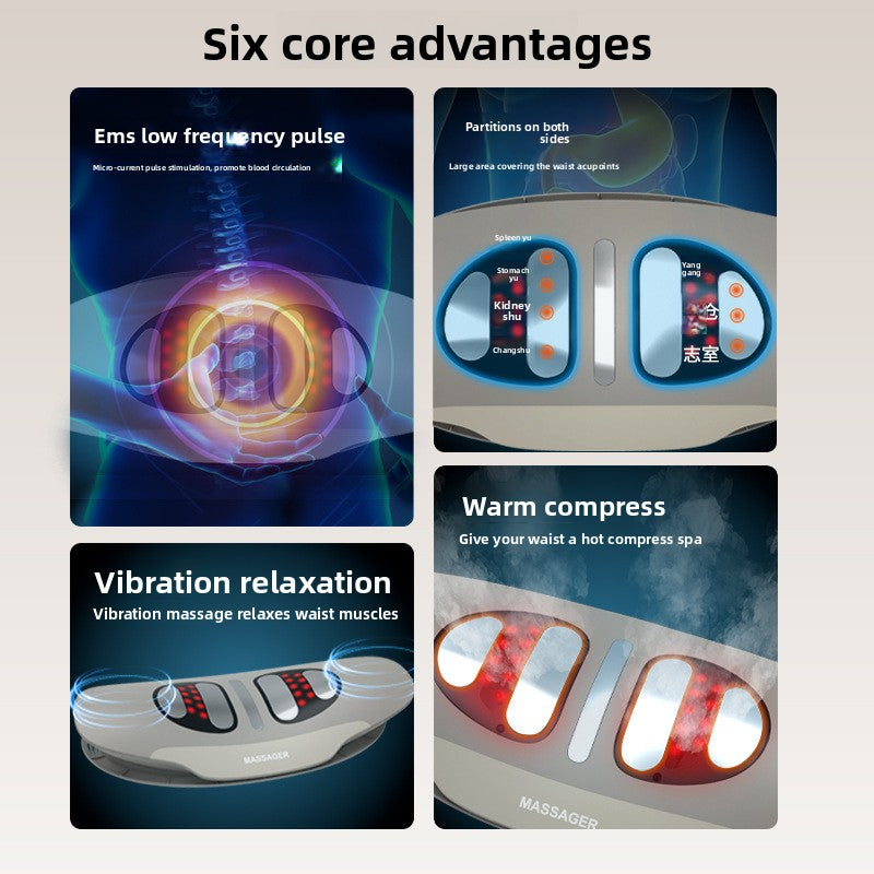 Electric Waist Massager with Heating and Vibration