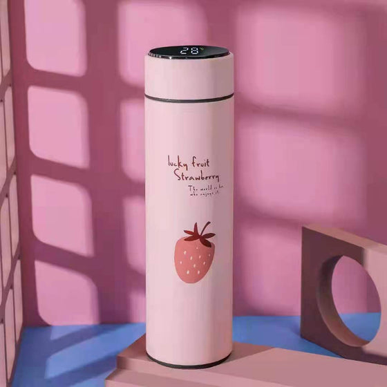 500ml Stainless Steel Vacuum Thermos Cup with Smart Temperature Display and Tea Infuser