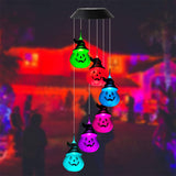 Solar Pumpkin Wind Chime Garden Light