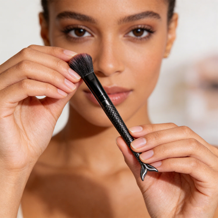 Makeup brush bristle close up detail