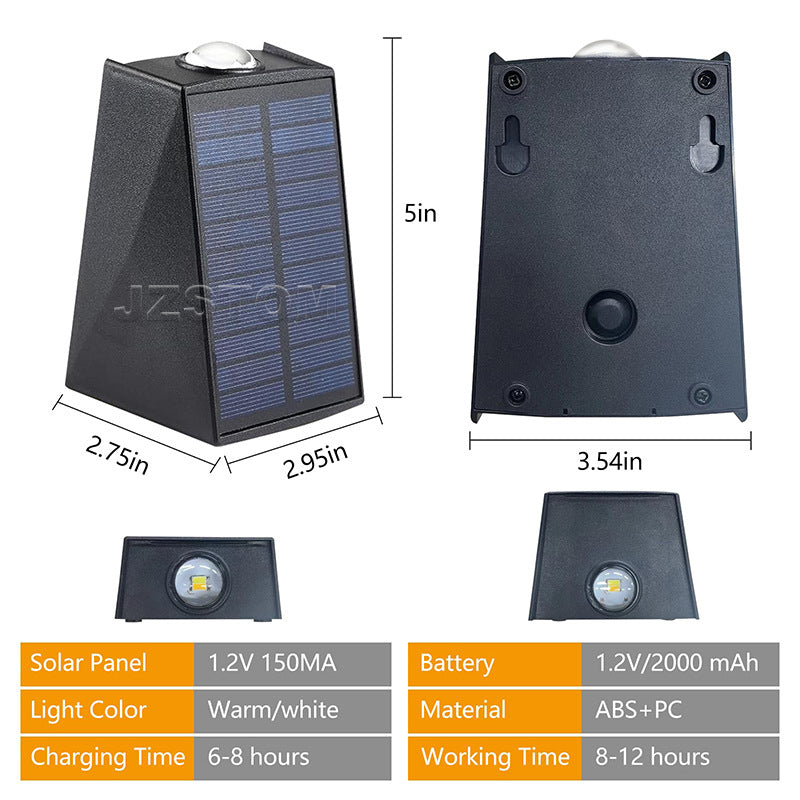 Solar Powered Outdoor Wall Washer Light