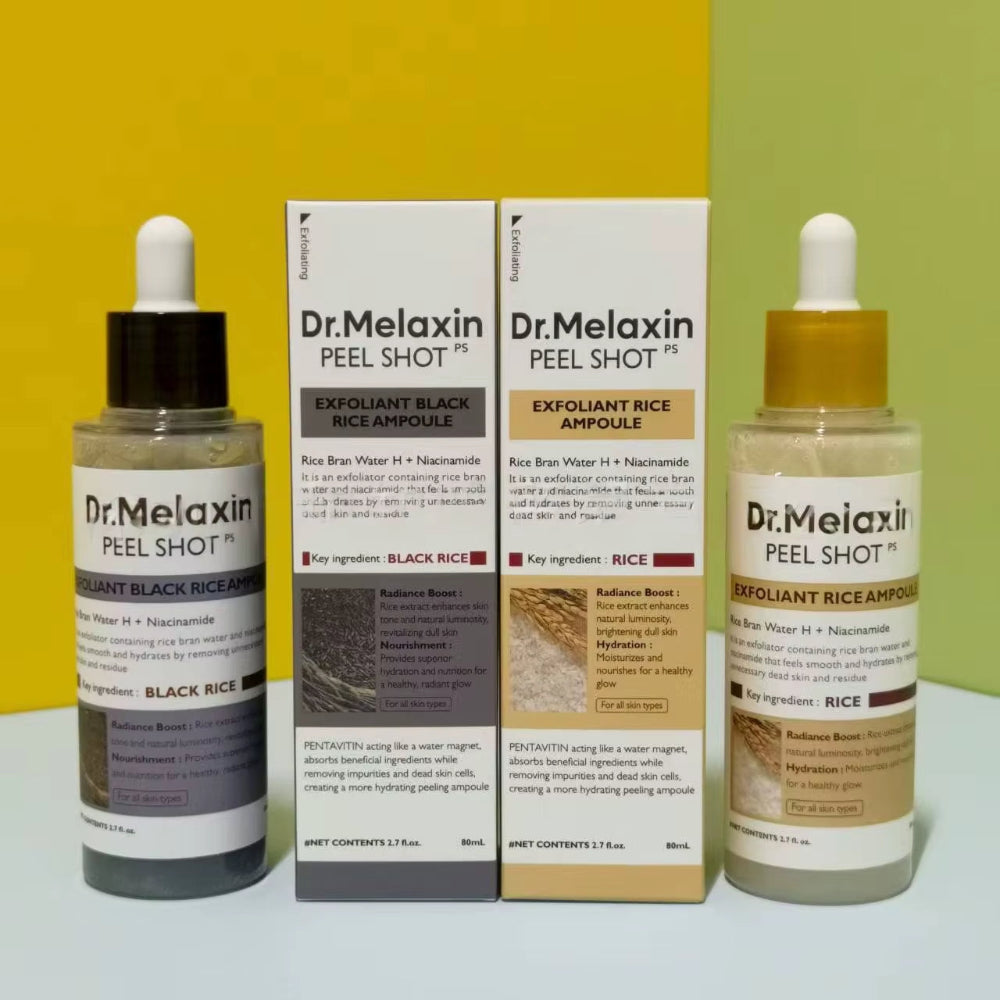 White and Black Rice Serum Moisturizing Exfoliating Essence Peel Shot Gentle Exfoliation Barrier Repair Serum Natural Skin Care
