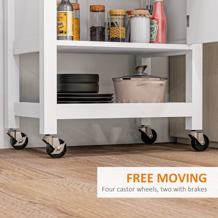 Kitchen cart towel bar and spice rack side view