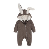 Baby Rabbit Ear Hooded Jumpsuit Cotton Romper