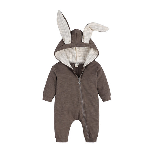 Baby Rabbit Ear Hooded Jumpsuit Cotton Romper