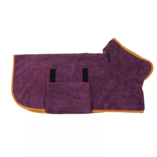 Pet bathrobe towel wrapped on cat