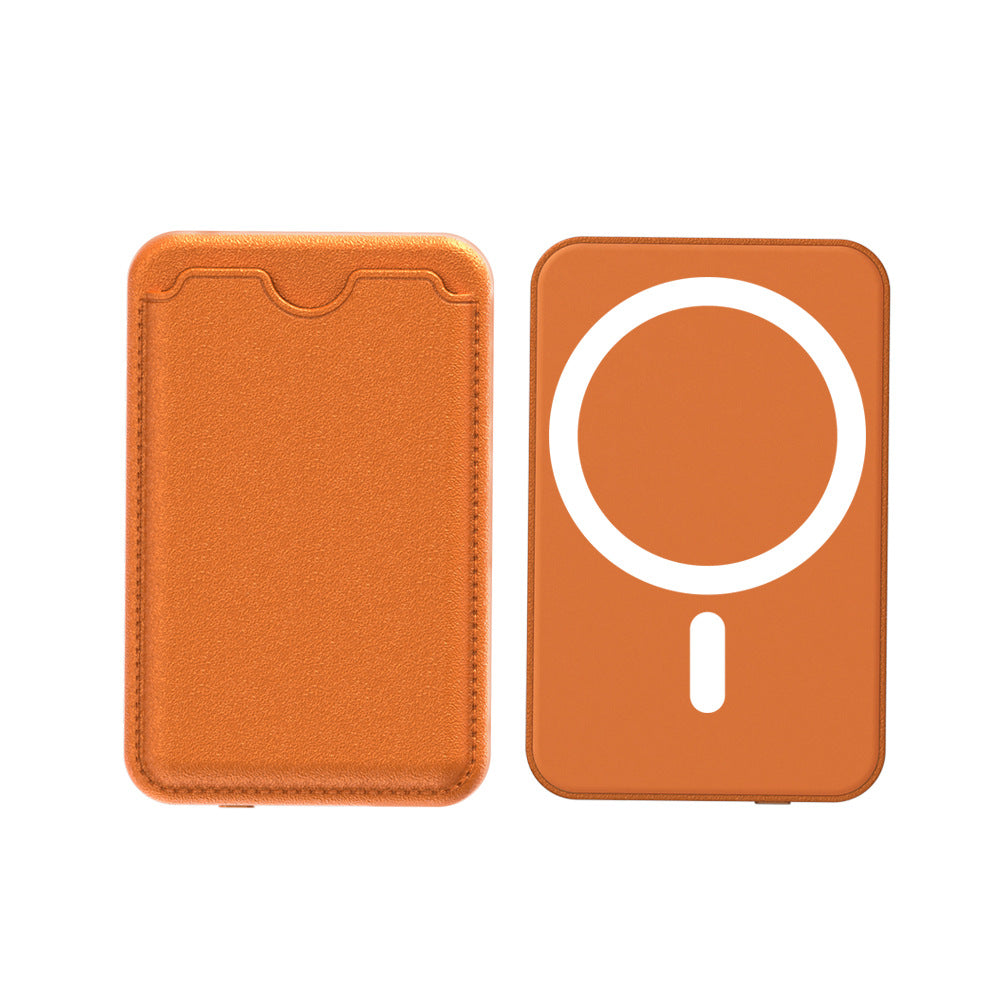 Two-way fast charging treasure with magnetic suction card bag