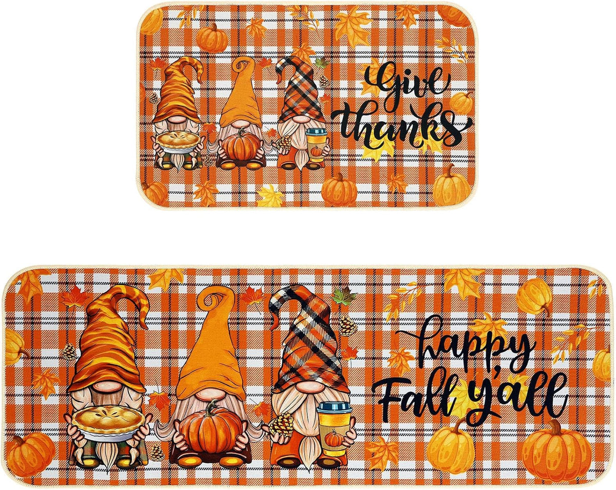 Two-pack kitchen mats shown in a home kitchen setting