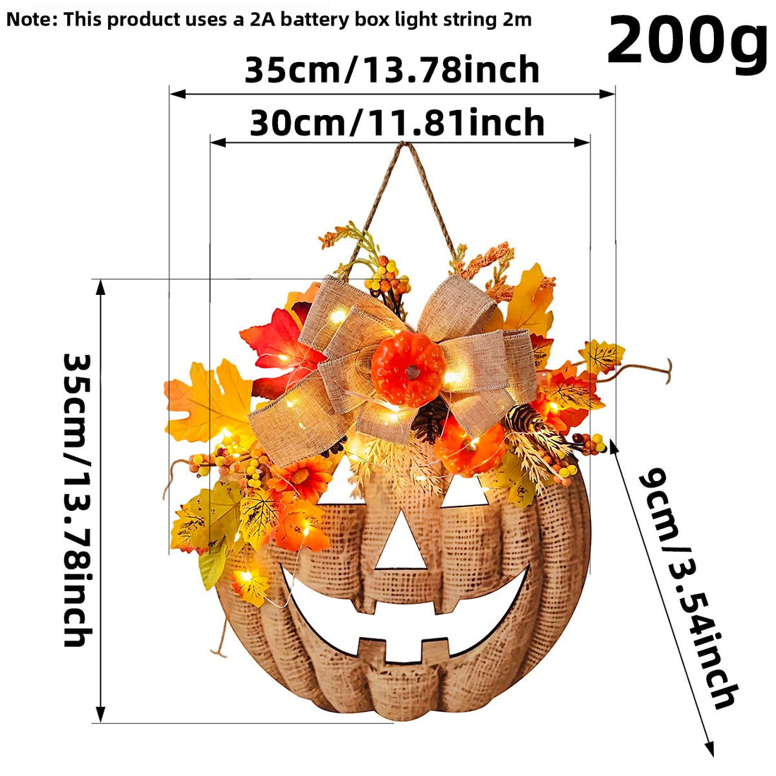 Wooden Pumpkin Halloween Door Sign