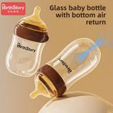 Newborn Anti-Colic Glass Baby Bottle with Wide Mouth