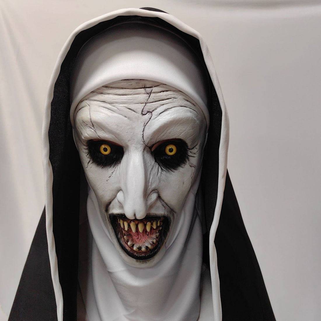 Horror Nun Latex Mask with Glow Effect