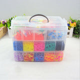 Multicolor rubber loom bands close up