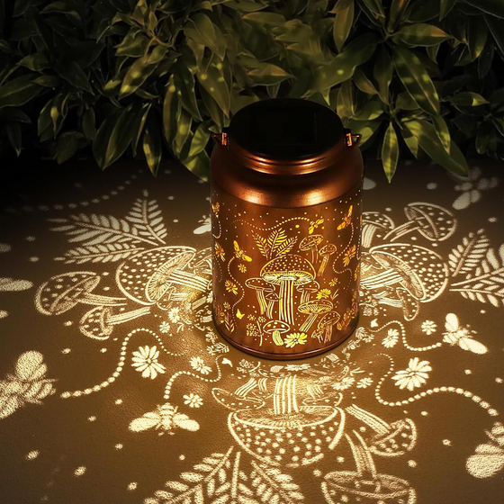 Solar Powered Outdoor Hummingbird Iron Lantern Decor product image 6