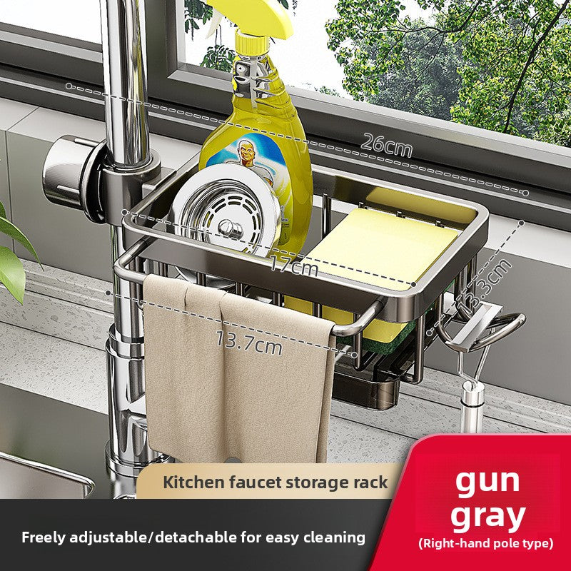 No-drill faucet sponge and dishcloth rack with drain tray, photo 7