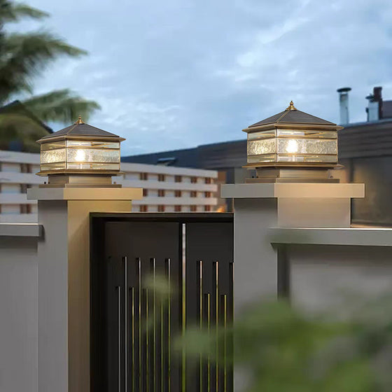 Solar Waterproof Copper Outdoor Pillar Lamp Garden & Outdoor product image 3