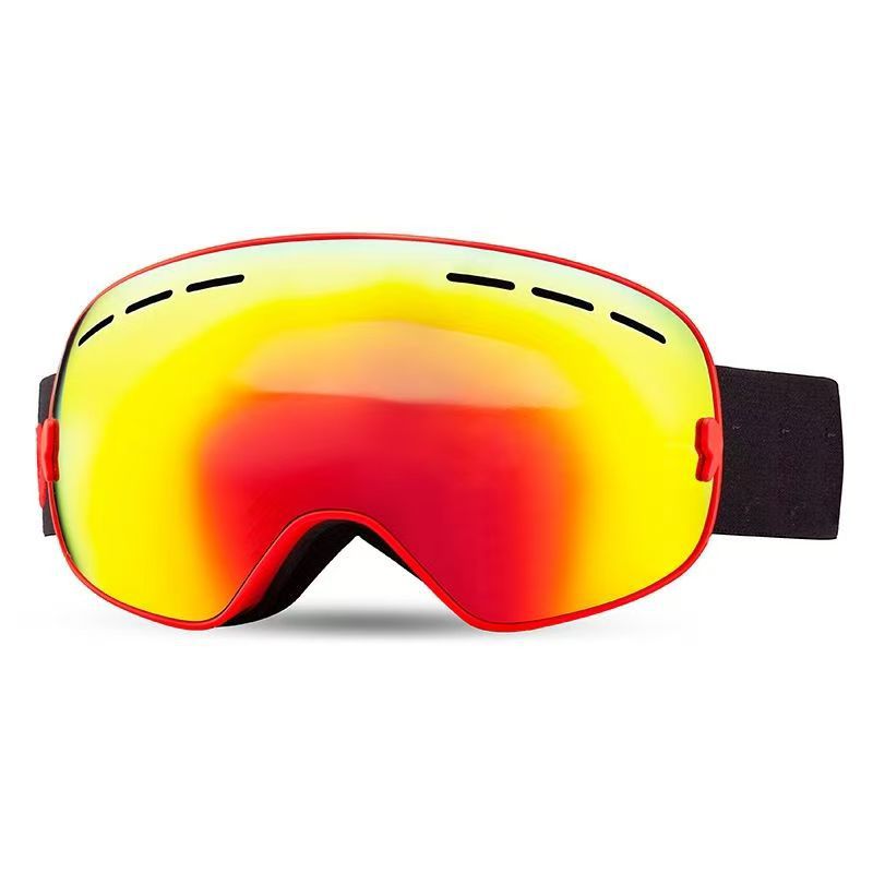 Double-Layer Spherical Ski Goggles with Myopia Insert Windproof Protection