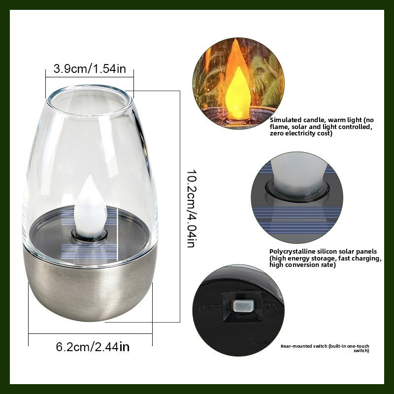 Solar Powered Stainless Steel Outdoor Candle Lights