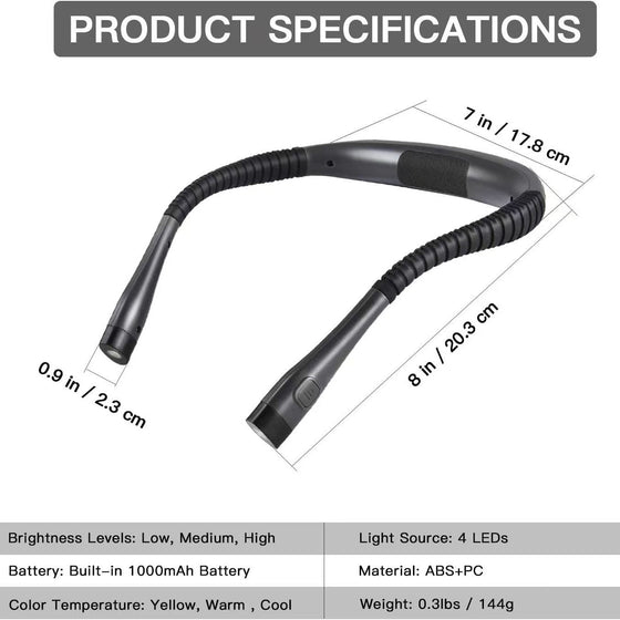Adjustable USB Rechargeable LED Neck Lamp Camping & Hiking product image 2