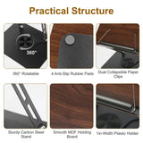 Adjustable book stand page holders close-up